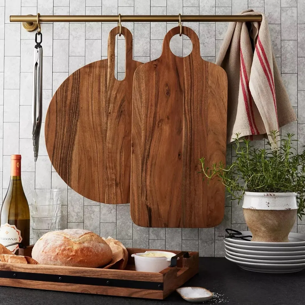 Juego de 2 tablas para charcuter&iacute;a de madera de acacia 