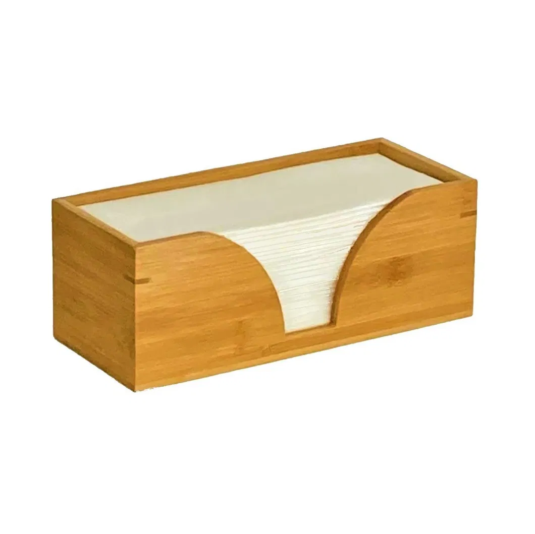 Dispensador/soporte de toallas de papel plegadas de bamb&uacute; m&uacute;ltiples para encimera 