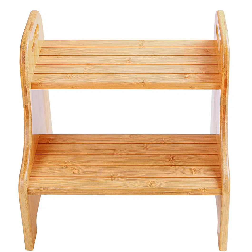Reposapi&eacute;s infantil de bamb&uacute; para sal&oacute;n con tablero antideslizante de 2 capas. Taburete de Bamb&uacute;.