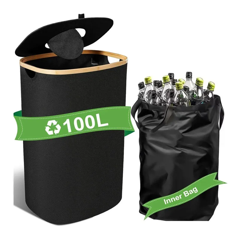 de tela de bamb&uacute; ovalado Fodable e impermeable para almacenamiento de botellas y latas 