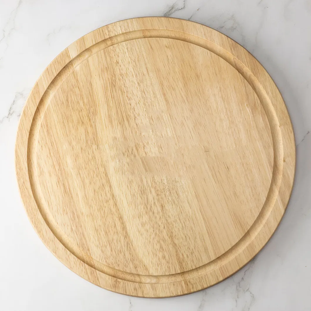 Tabla de cortar de frutas y verduras de madera de haya redonda de lujo 