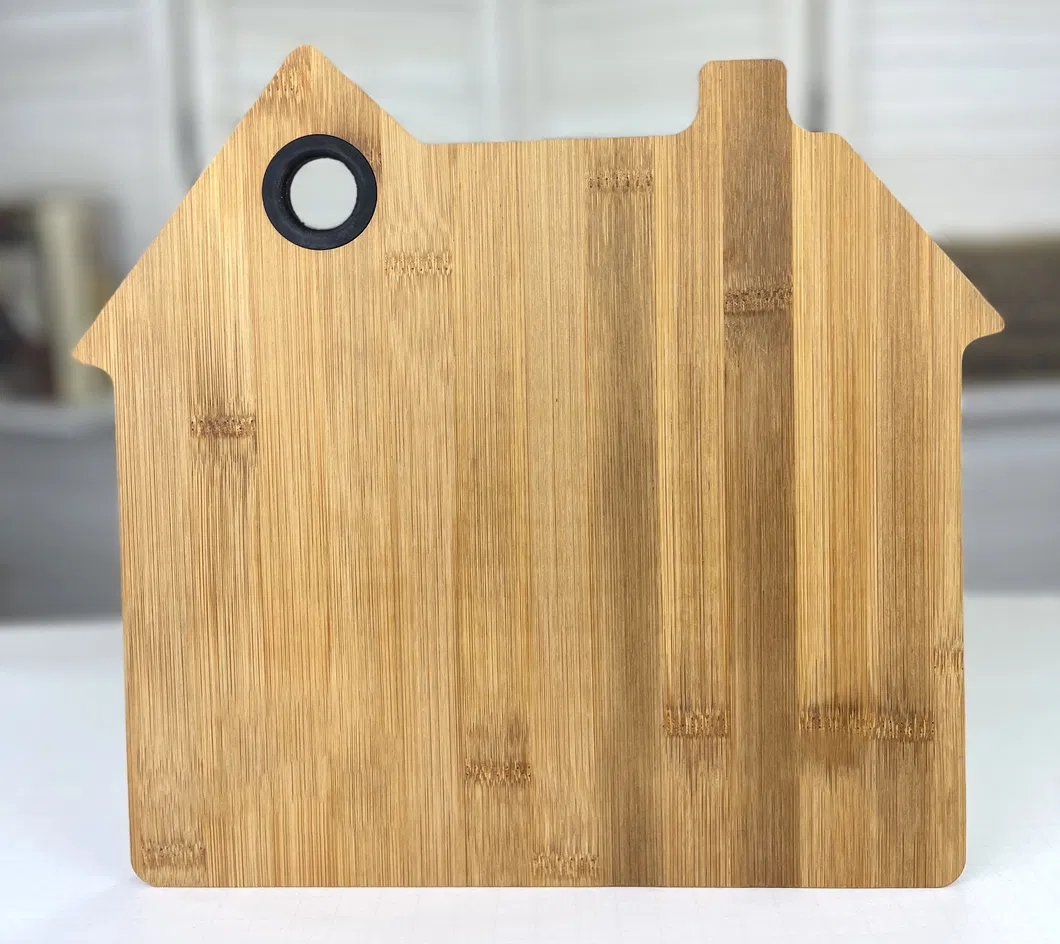 Tabla de cortar de bamb&uacute; con forma de casa &uacute;nica, perfecta para regalar 