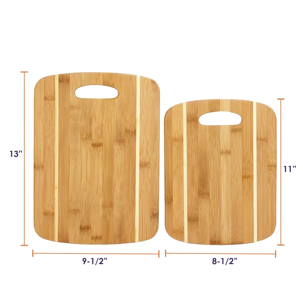 Juego de tablas de cortar de bambú premium de 2 piezas para entusiastas culinarios