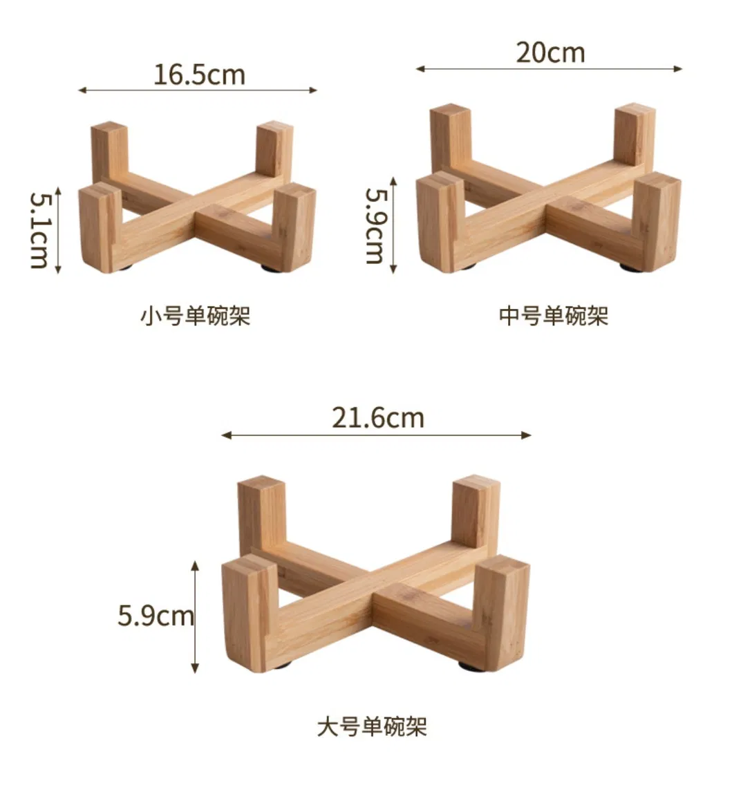 patas altas de madera maciza Cuenco para perros y gatos de 