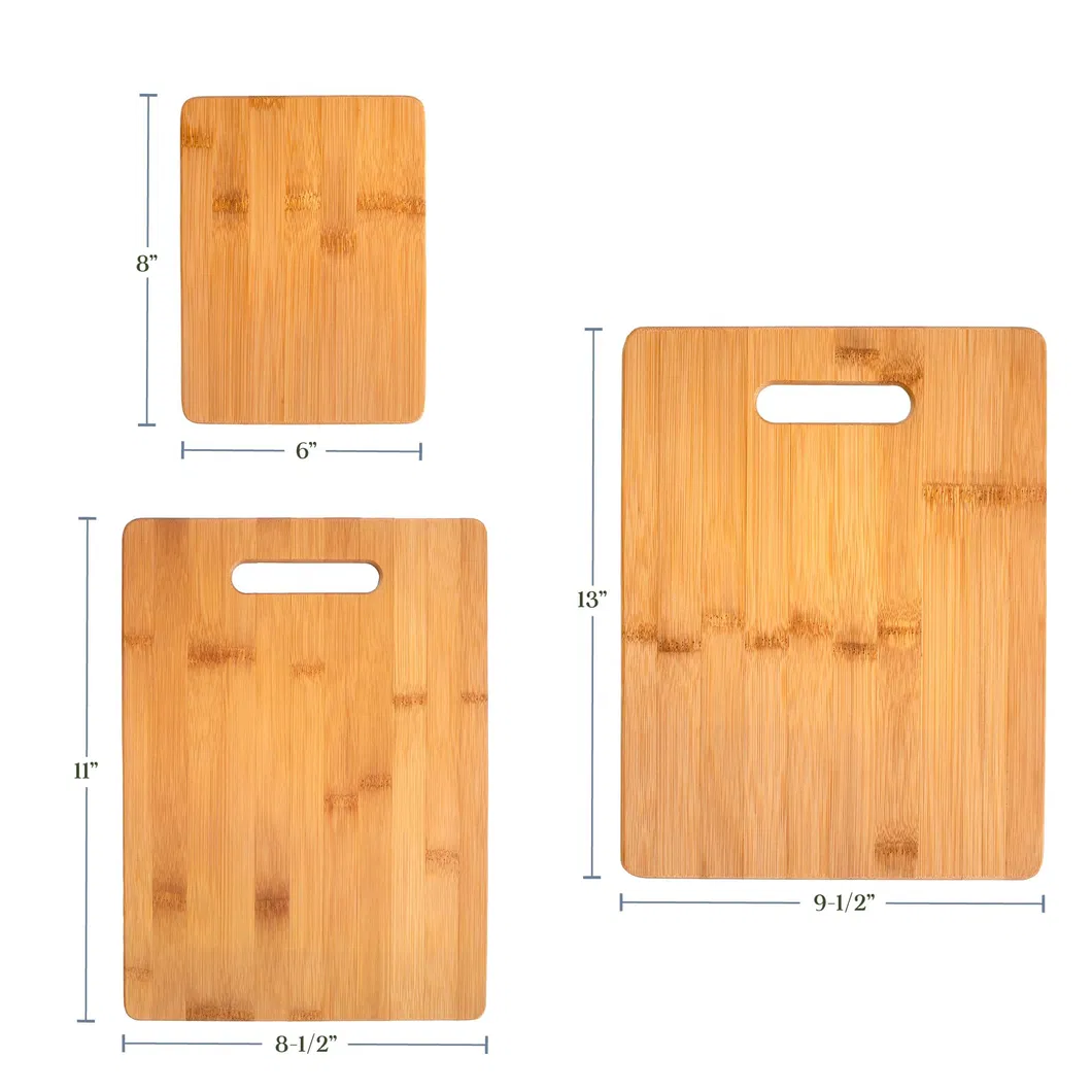 Juego de tablas de cortar de bamb&uacute; de 3 piezas para cocina 