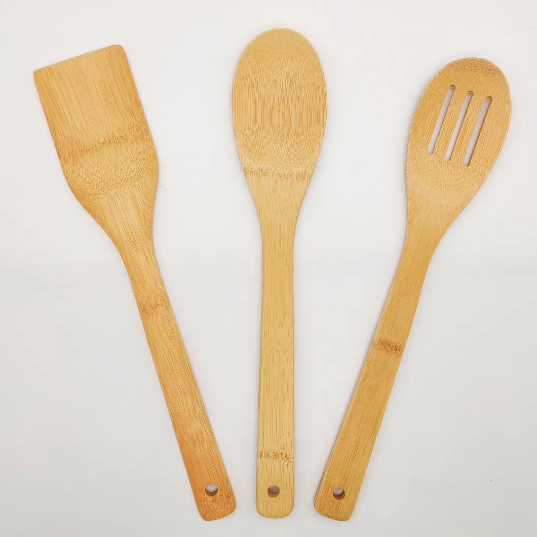 Organizador de cubiertos de bamb&uacute;, soporte para utensilios con estante para especias y juego de utensilios de 3 piezas 