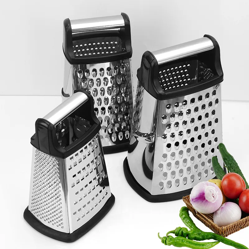 Herramienta de cocina de mano de 4 lados de acero inoxidable para queso, jengibre, patatas, trituradora de alimentos, 