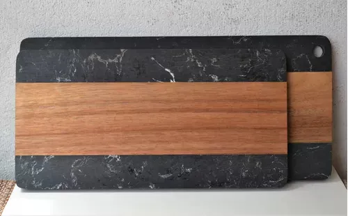 Tabla de cortar de m&aacute;rmol Tabla de cortar de madera para pan y frutas 