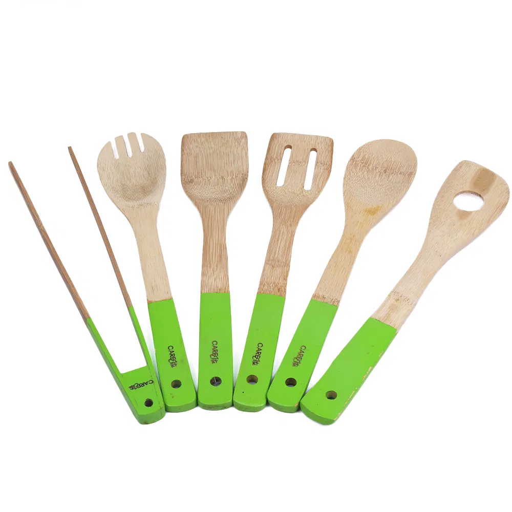 Venta al por mayor Utensilios de cocina de bamb&uacute; y madera Juego de 6 