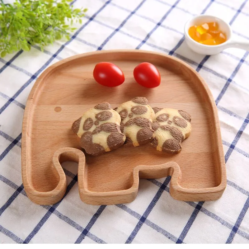 Plato de comida para beb&eacute;s de madera de haya con forma de estrella