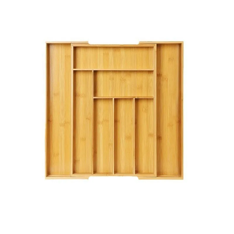 extensible del divisor del cajón de la bandeja de los cubiertos de bambú de bambú