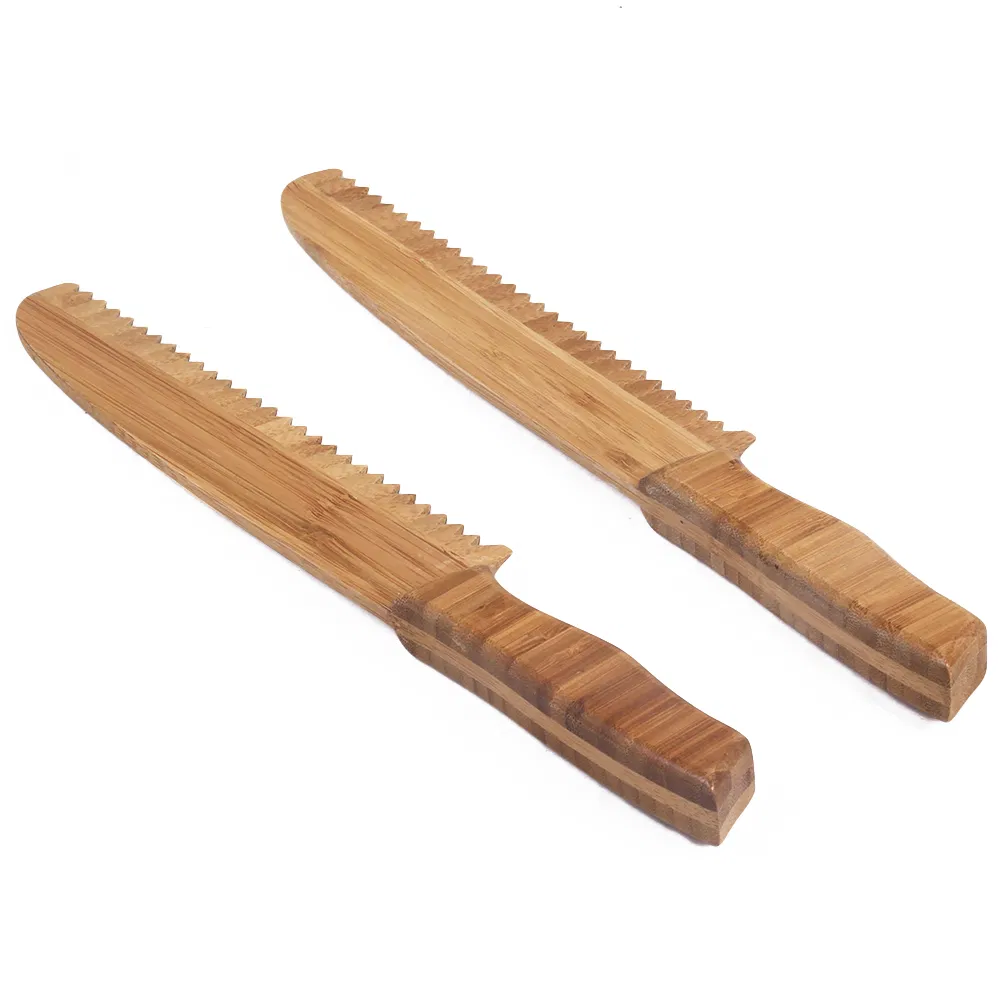 Cuchillo de pan de bamb&uacute; hecho a mano