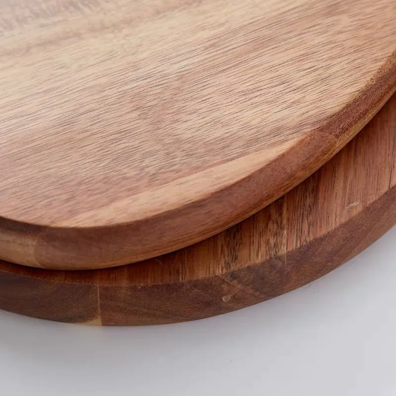 Tablero para servir alimentos de frutas de madera de acacia en forma de coraz&oacute;n