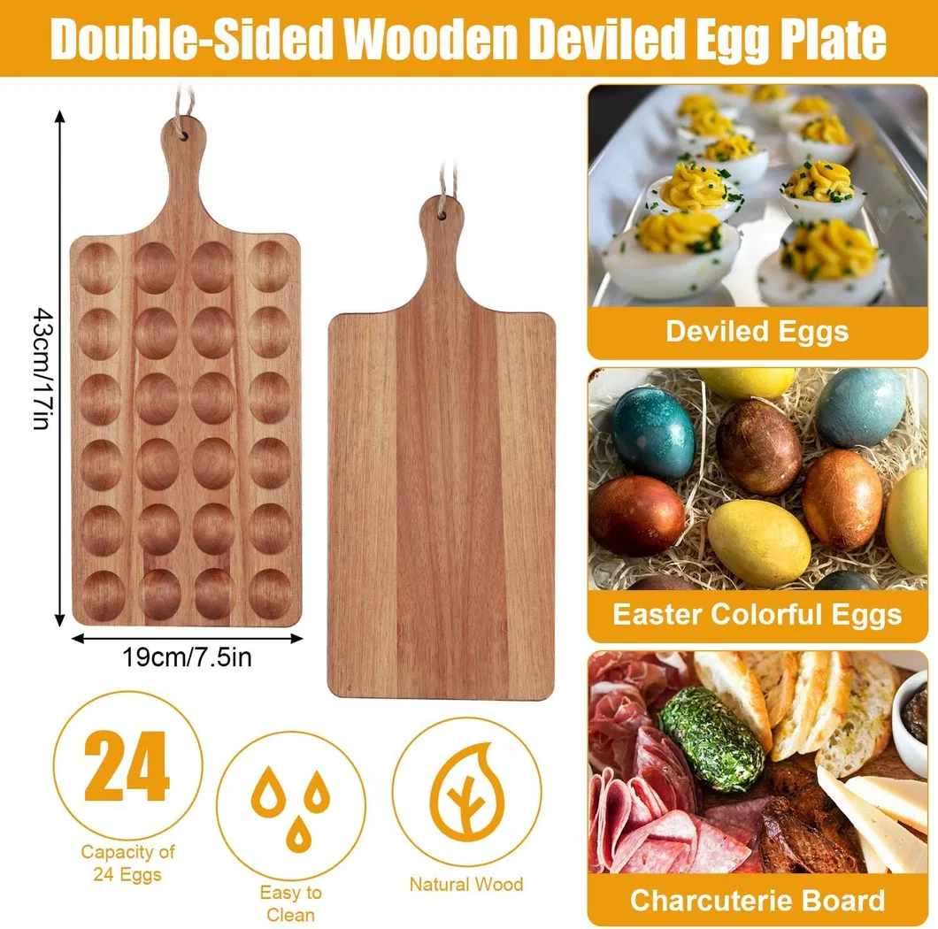 Plato de huevo relleno rectangular engrosado Bandeja de huevos Bandeja de exhibici&oacute;n de huevos para 24 huevos frescos 