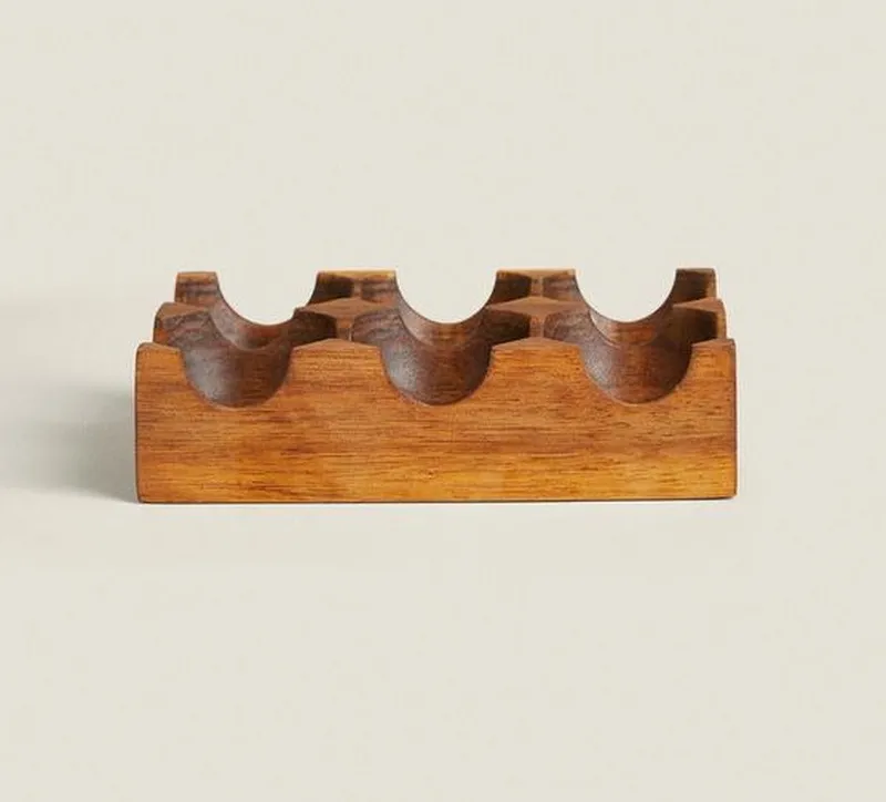 Estante de almacenamiento de huevos de madera espesa, soporte para huevos para 6 huevos frescos 