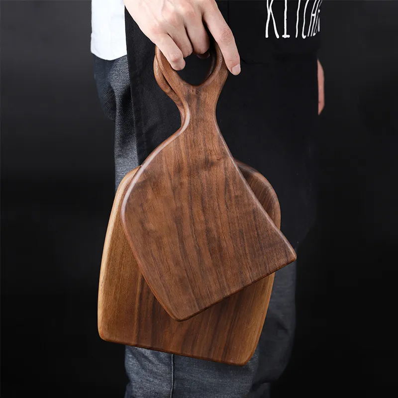 para servir de madera maciza de nogal, juego de 2 piezas