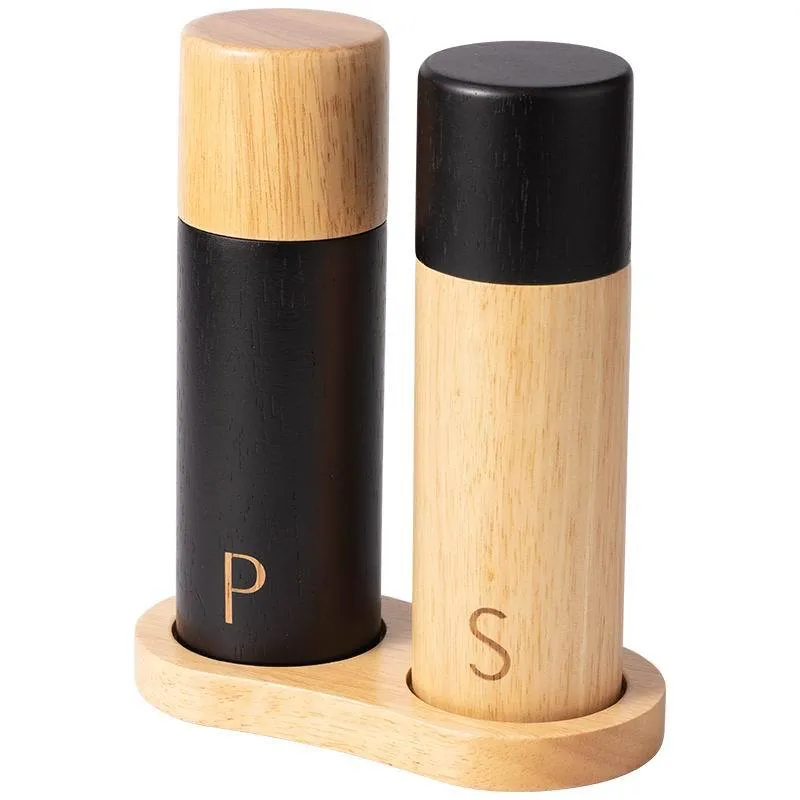 Molinillo de pimienta manual de madera de caucho de 6 pulgadas, molinillo de especias Molinillo de 