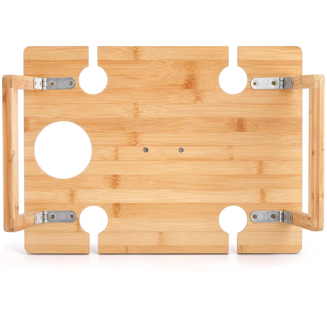 vino de bamb&uacute; rectangular plegable, mesa de picnic para exteriores, 