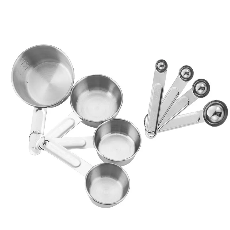 Juego de cuchara medidora de l&iacute;quido y polvo seco de acero inoxidable para cocina