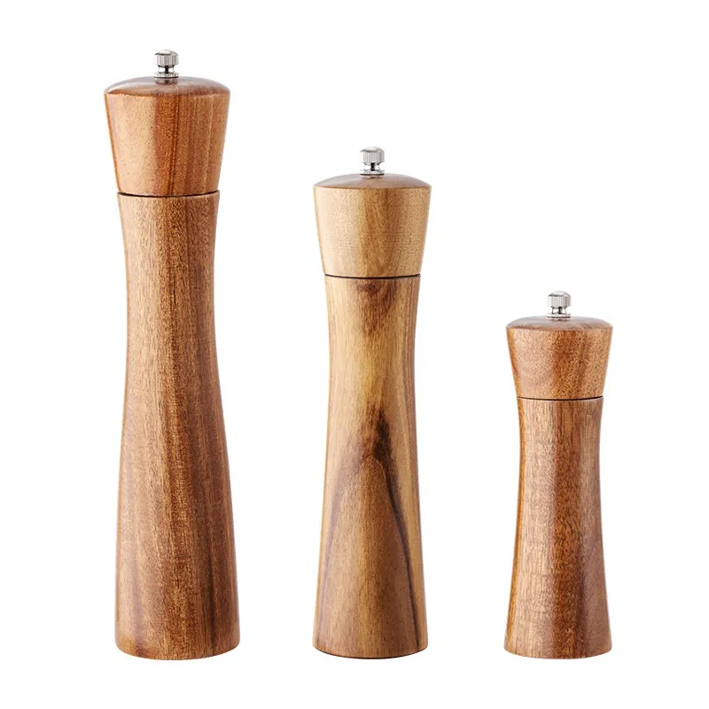 Bien - Molinillo manual de madera de acacia para pimienta y especias 