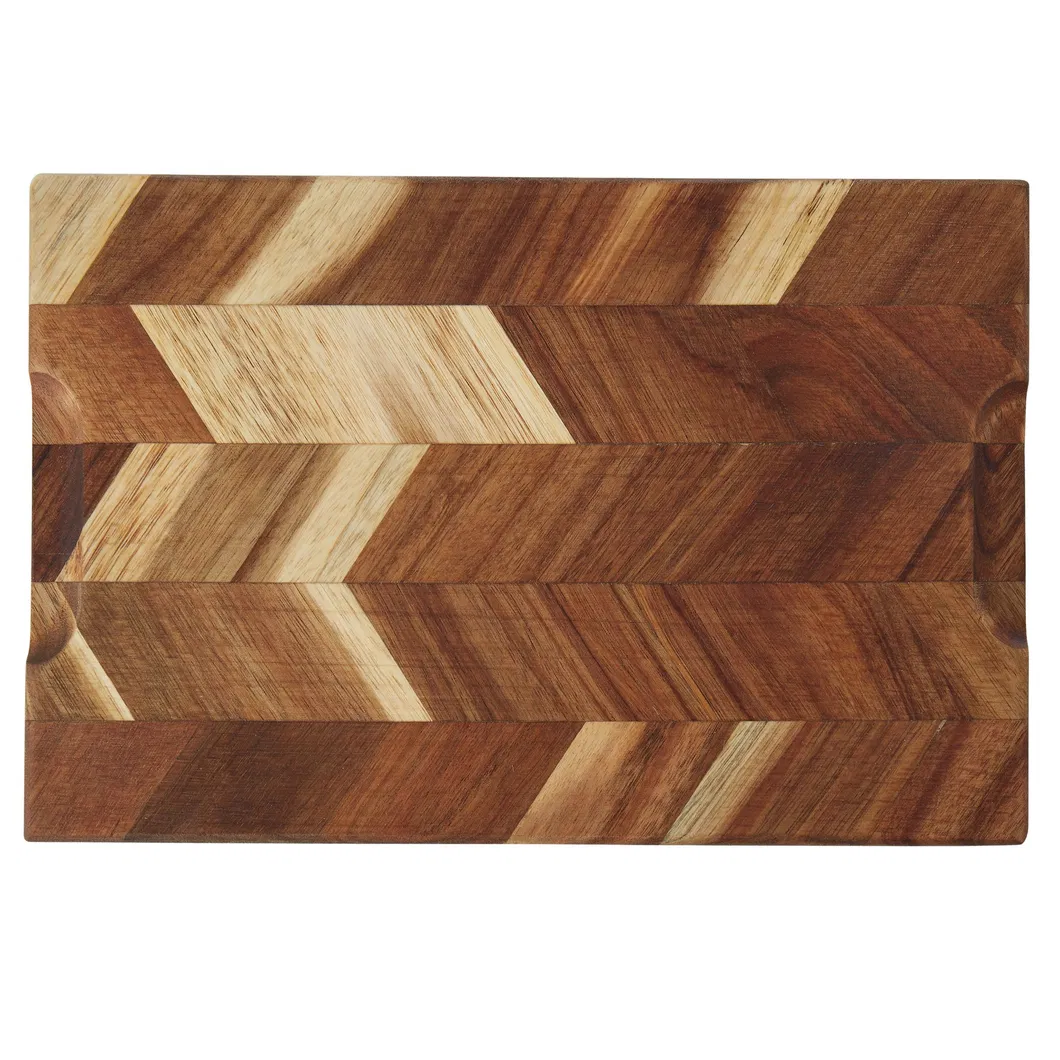 Tabla de cortar de cocina de madera de acacia en espiga 