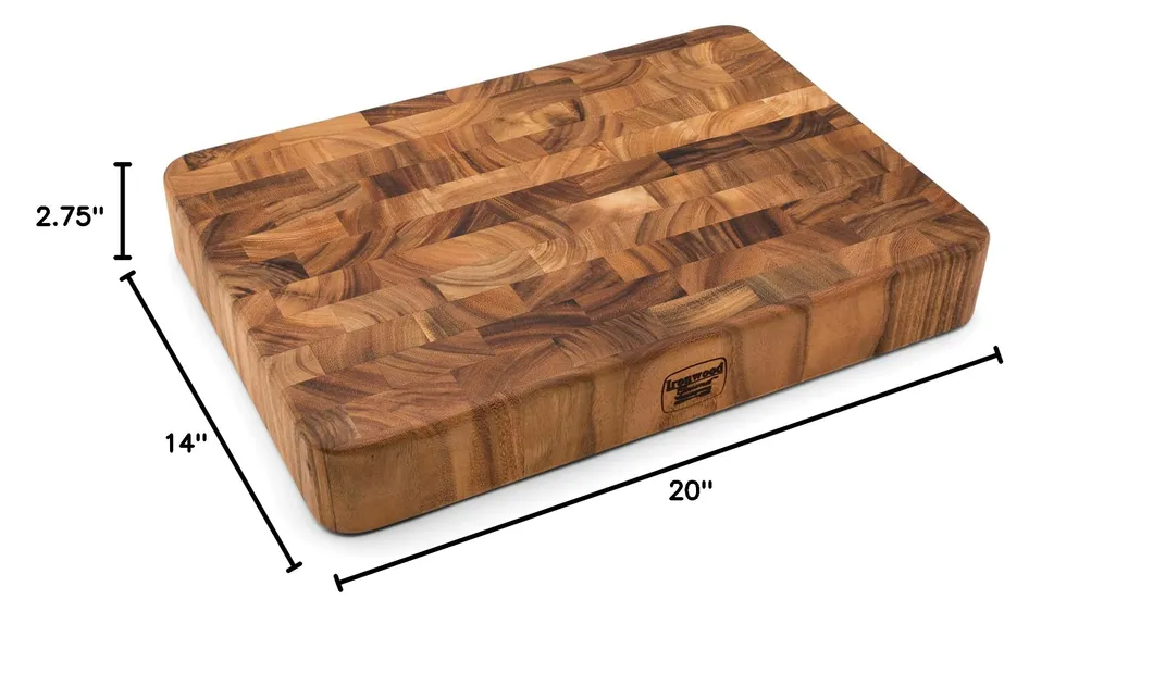 bloque de carnicero Tabla de cortar de madera de acacia de grano de extremo 
