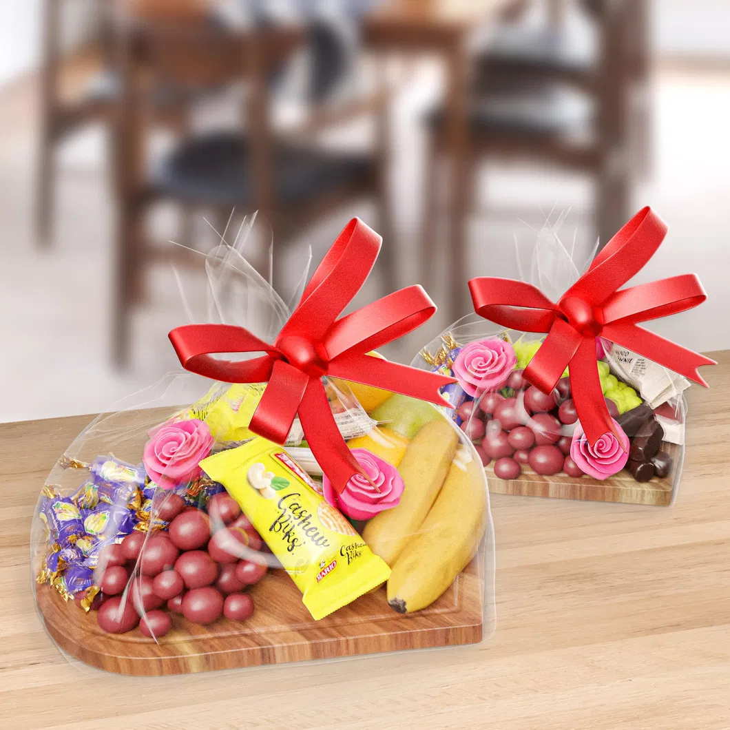 para servir Tabla de cortar de madera de acacia con forma de coraz&oacute;n, 