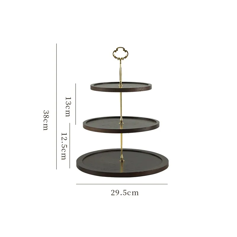 Soporte para pastel de bamb&uacute; de 3 niveles de estilo r&uacute;stico 