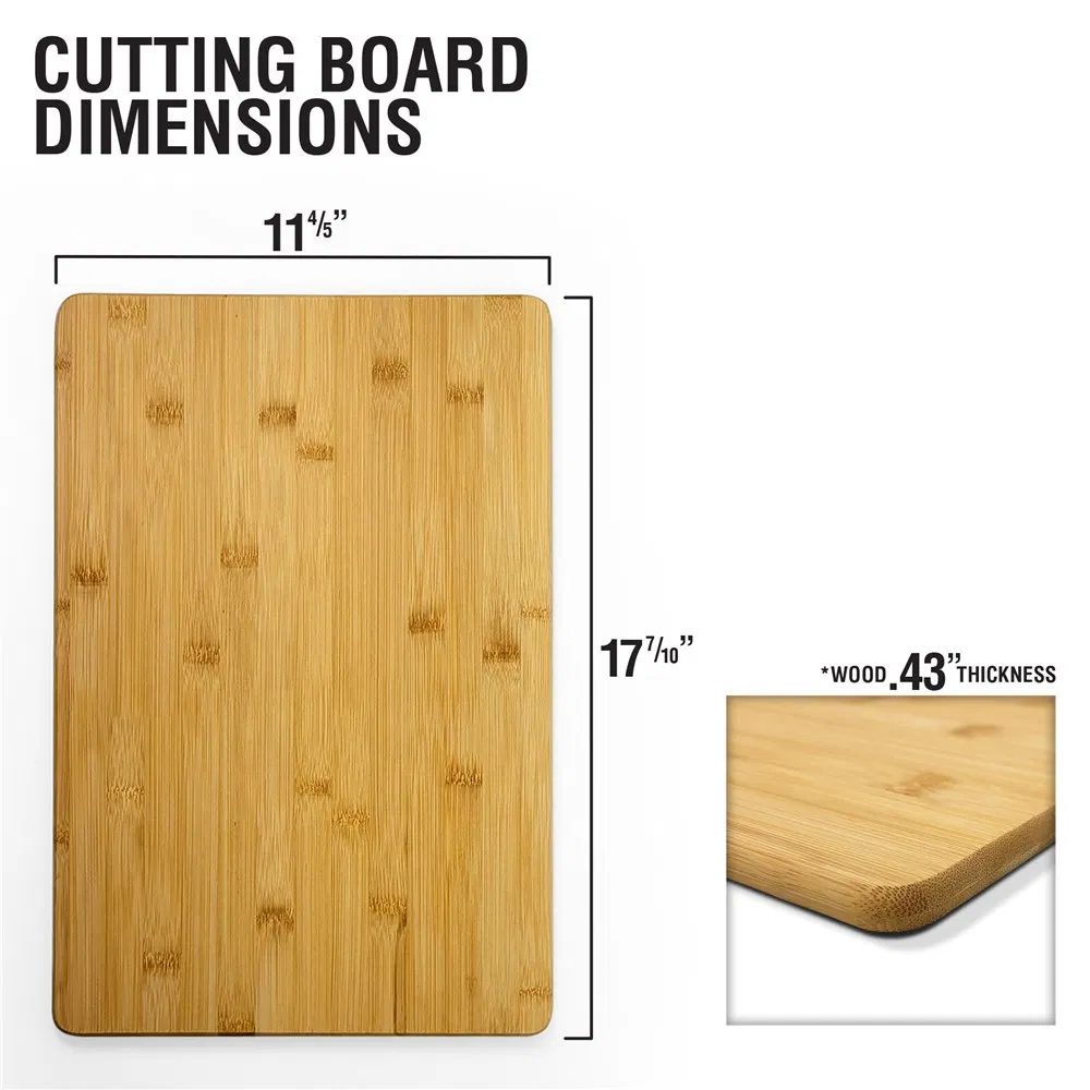 Herramientas de cocina Tabla de cortar de bambú personalizada rectangular para verduras, tabla de cortar con logotipo de láser
