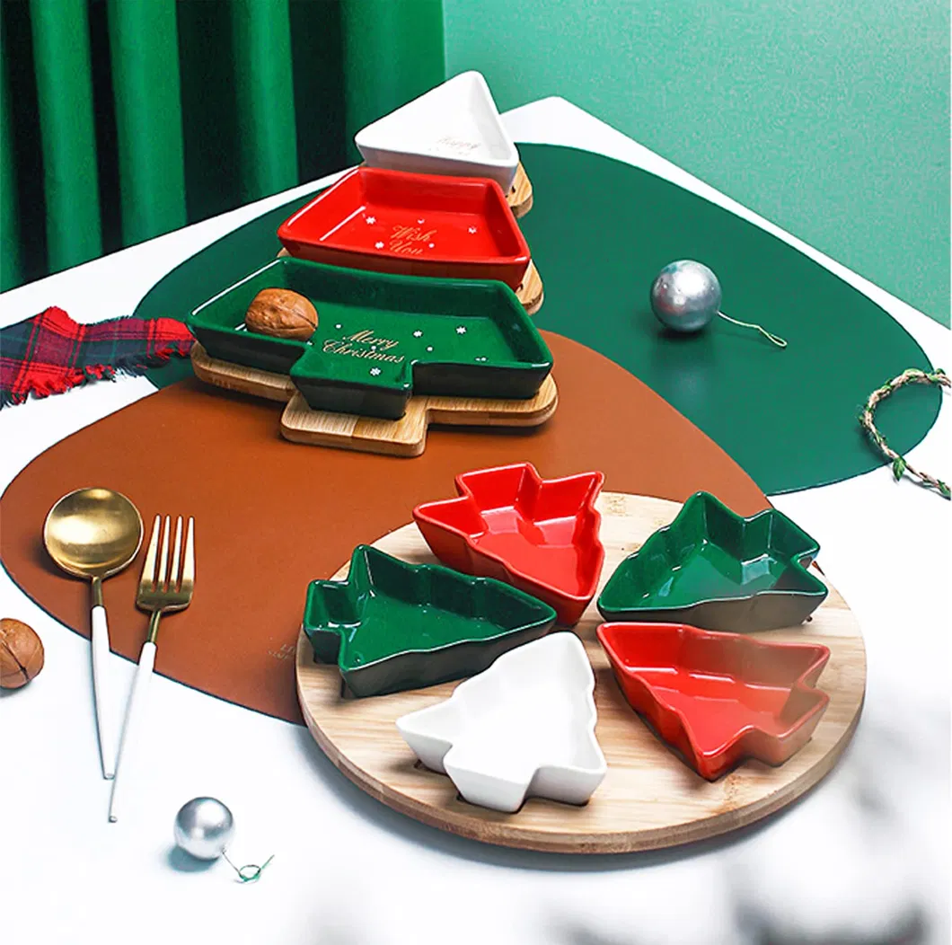 Elegante juego de chip y DIP de cer&aacute;mica para &aacute;rbol de Navidad de 5 piezas 