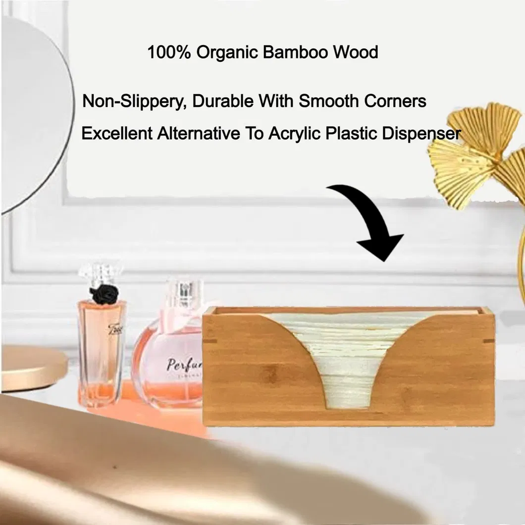 Dispensador/soporte de toallas de papel plegadas de bamb&uacute; m&uacute;ltiples para encimera 