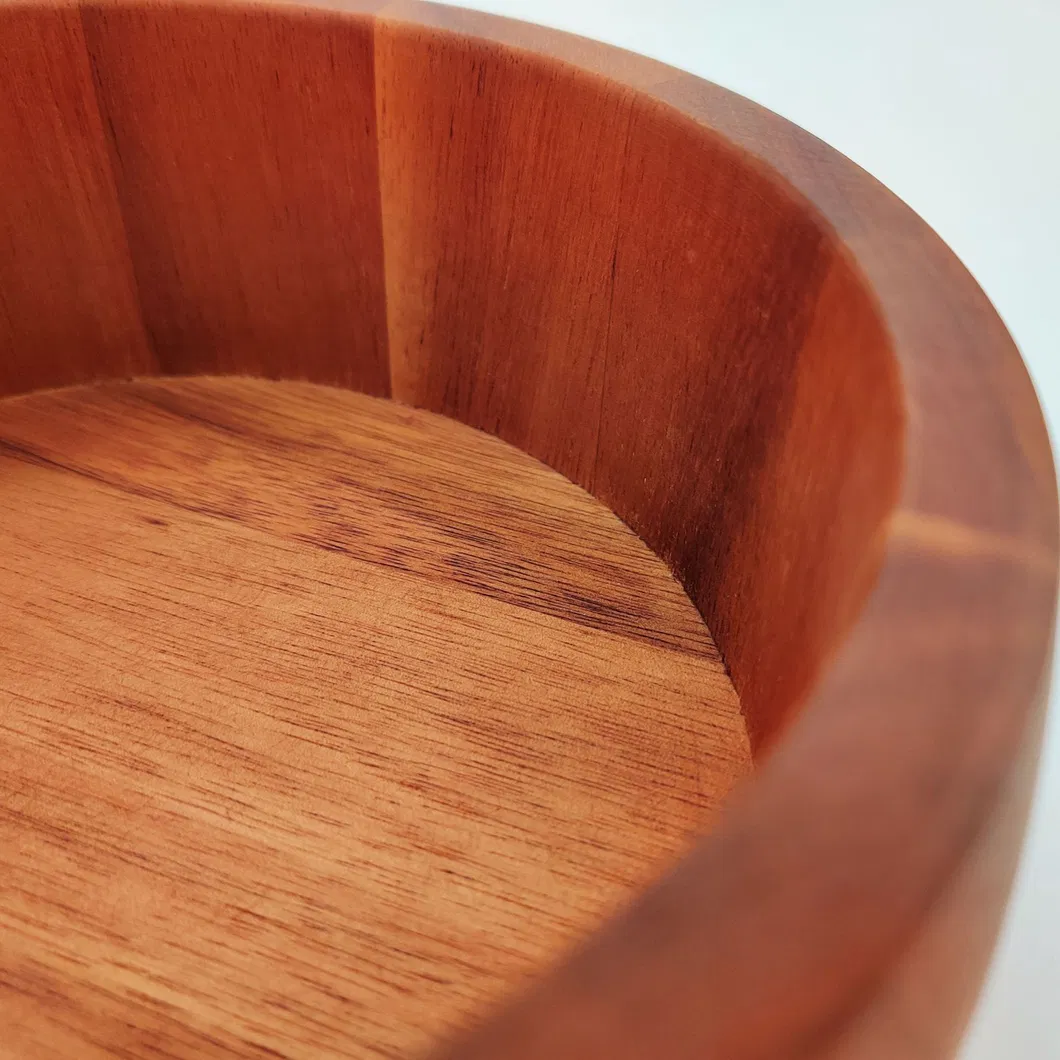 peque&ntilde;o y redondo de madera de acacia Ensaladera