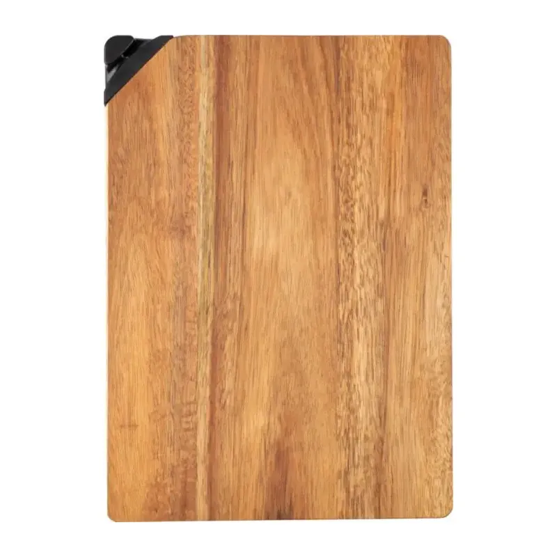 Tabla para cortar frutas de madera de acacia larga con sacapuntas 