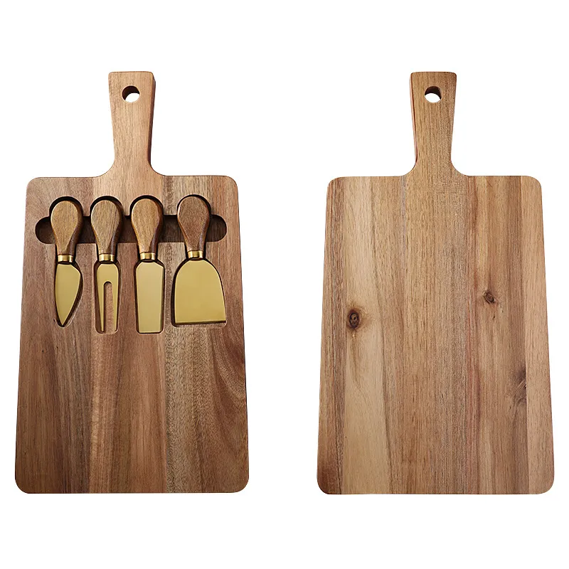 Tabla de embutidos de madera de acacia personalizada 