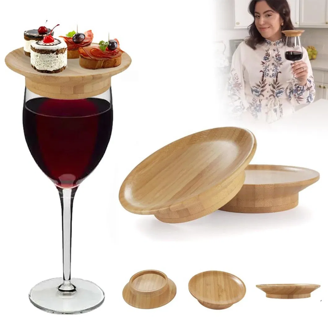 Posavasos reutilizables ecol&oacute;gicos para copas de vino de bamb&uacute;, posavasos para reuniones familiares
