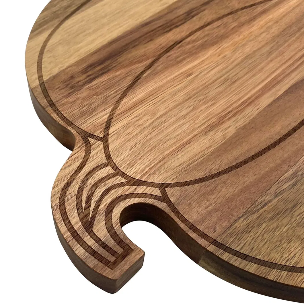 de cortar de madera de acacia con forma de calabaza, tabla para servir para cocina