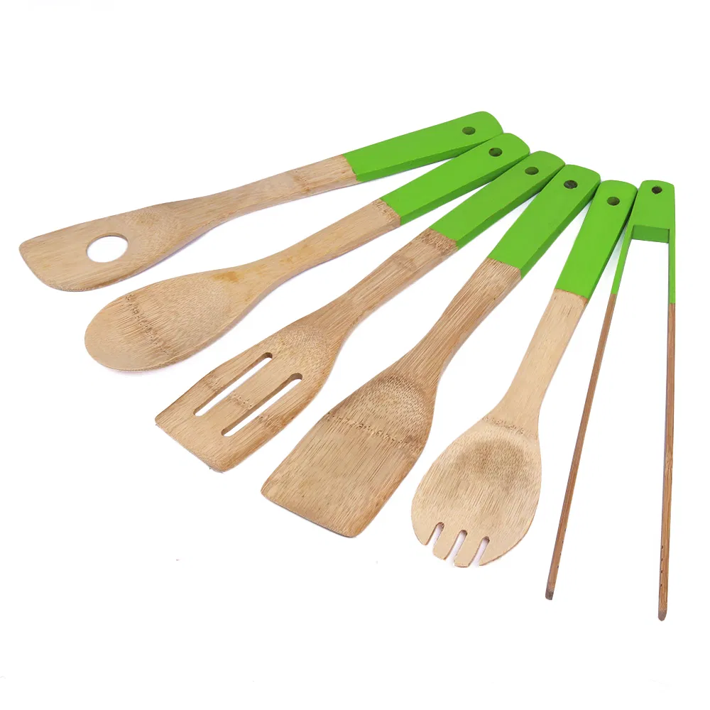 Venta al por mayor Utensilios de cocina de bamb&uacute; y madera Juego de 6 