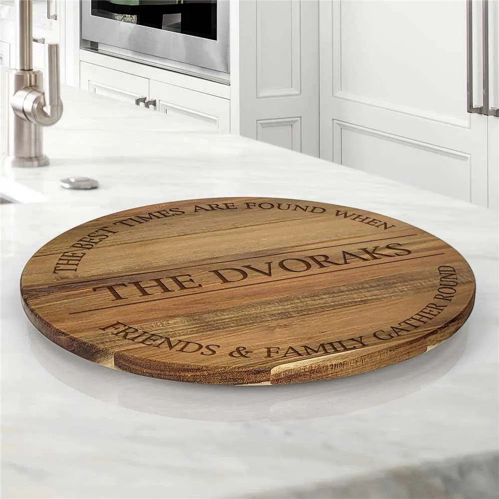 Lazy Susan de madera de acacia 