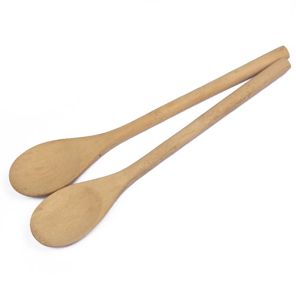 Cuchara de cocina de madera de bamb&uacute; con mango redondo 