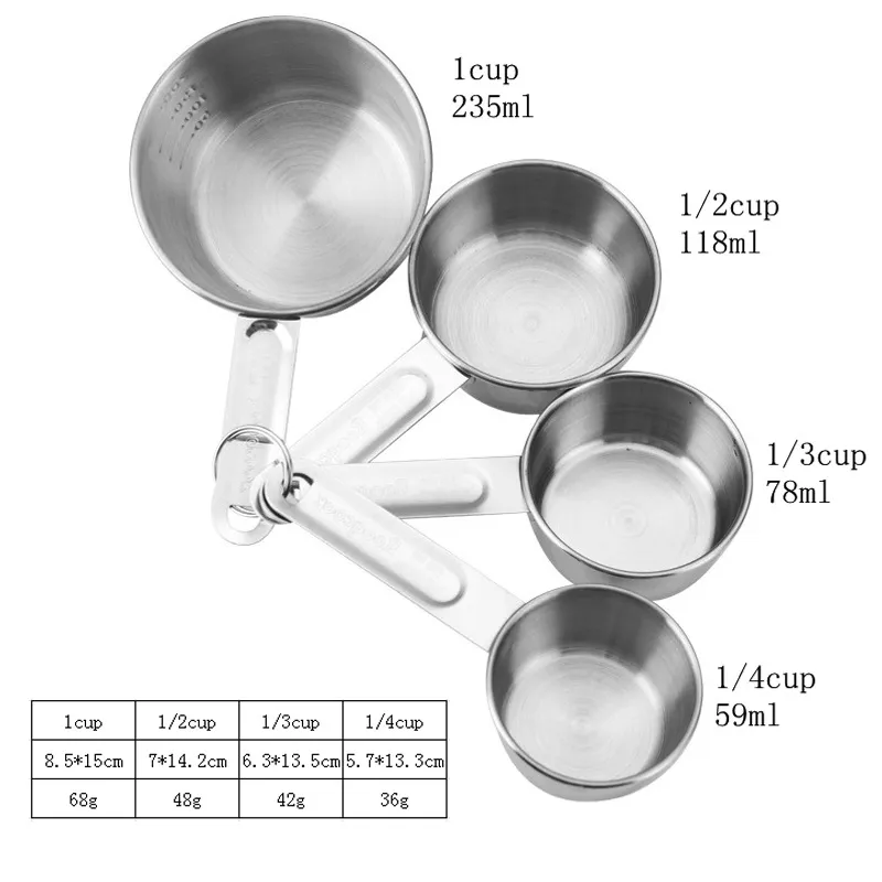 Juego de cuchara medidora de l&iacute;quido y polvo seco de acero inoxidable para cocina 