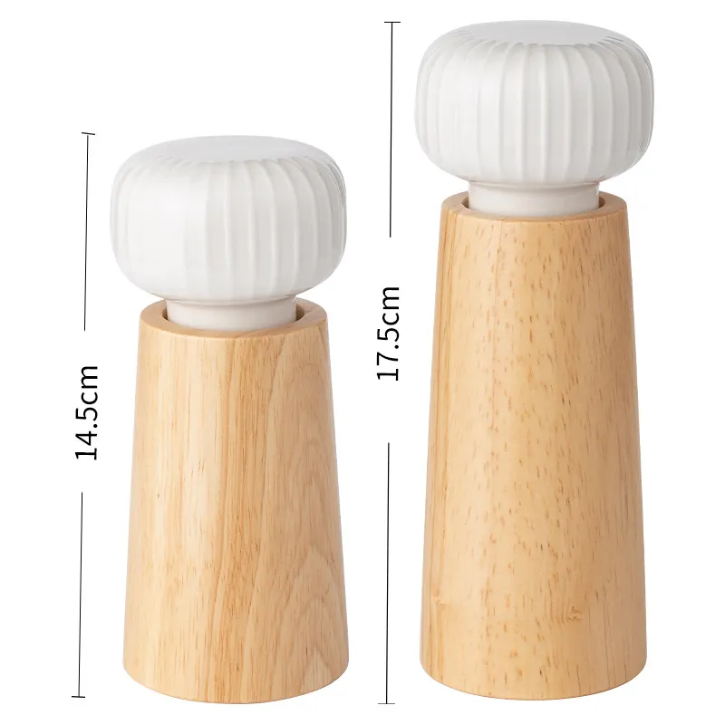 Molinillo de pimienta n&oacute;rdico dan&eacute;s de cer&aacute;mica y madera de haya, botella para moler sal, molinillo de pimienta 