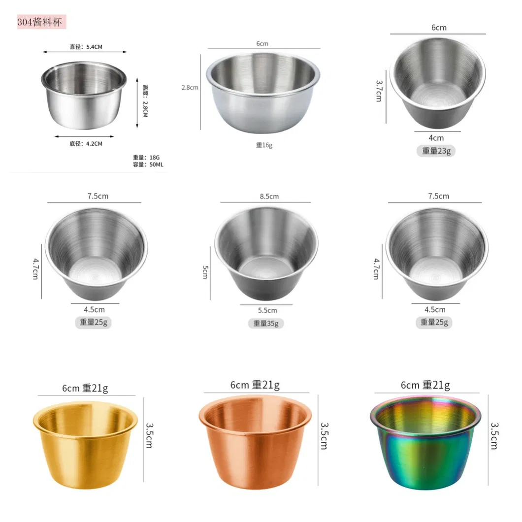 Taza para condimentos de acero inoxidable de 6 piezas con tapa de silicona para lonchera, picnic, viajes, trabajo