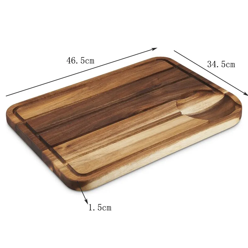 extra grande, de madera de acacia para cortar carne y carne, con ranura para jugo