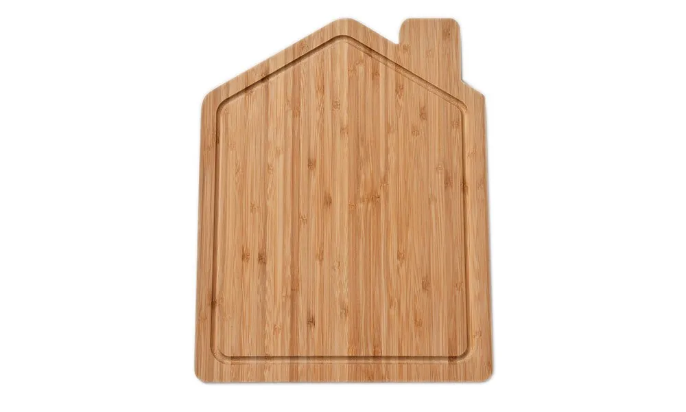 Tabla de cortar de bamb&uacute; con forma de casa &uacute;nica, perfecta para regalar