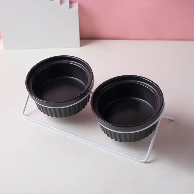 aperitivos para uso doméstico, cuenco de cerámica negro para alimentación de mascotas, cuenco para comida, cuenco para aperitivos para uso doméstico, cuenco