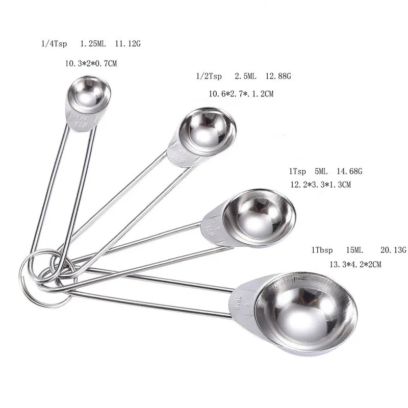 Juego de cucharas medidoras de acero inoxidable premium para cocinar y hornear con precisi&oacute;n