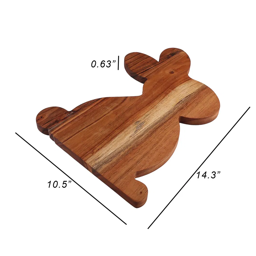 personalizadas Tablas de cortar de madera con forma de conejito y tablas para servir charcuter&iacute;a 
