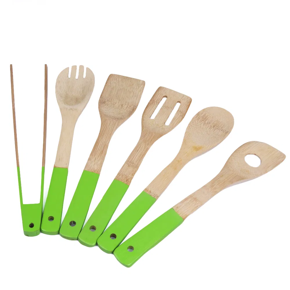 Venta al por mayor Utensilios de cocina de bamb&uacute; y madera Juego de 6 