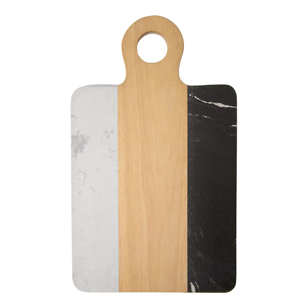 Tabla para cortar queso de madera y mármol duradera con orificio para colgar