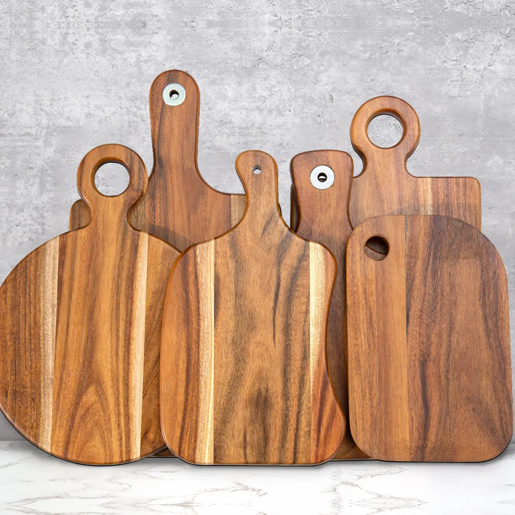 Tabla de cortar de madera pequeña para acampar